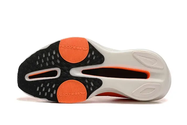 Nike Orange White Engineered Knit Upper Visible Forefoot Air Unit Running Shoes 4