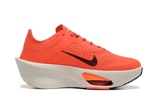 Nike Orange White Engineered Knit Upper Visible Forefoot Air Unit Running Shoes 5