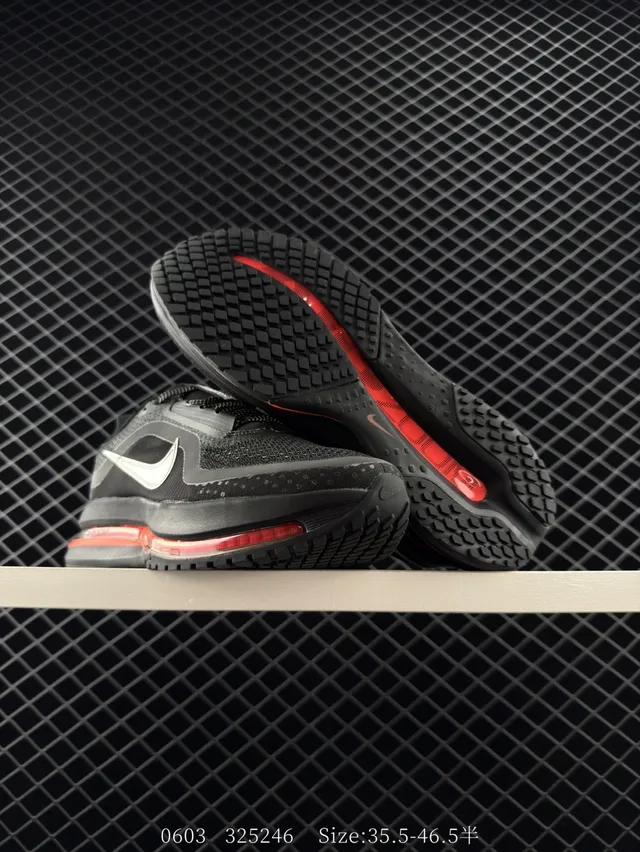 Nike Pegasus Premium Black Red Knit Upper Visible Air Unit Running Shoes 3