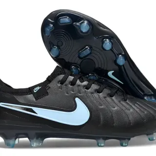 Nike Phantom GT Black Blue Synthetic Upper Light Swoosh Accent Firm-Ground Soccer Shoes