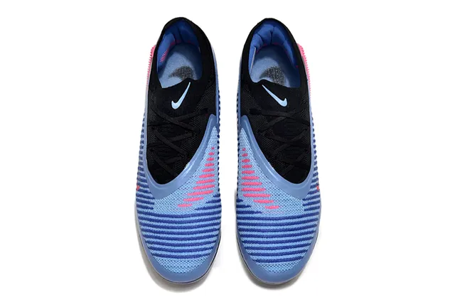 Nike Phantom GT Black Pink Low-Cut Knit Upper Asymmetric Synthetic Overlay Firm-Ground Soccer Shoes 2
