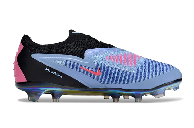 Nike Phantom GT Black Pink Low-Cut Knit Upper Asymmetric Synthetic Overlay Firm-Ground Soccer Shoes 7