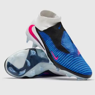 Nike Phantom GT Blue Black Sock-Fit Knit Upper Ribbed Texture Firm-Ground Soccer Shoes