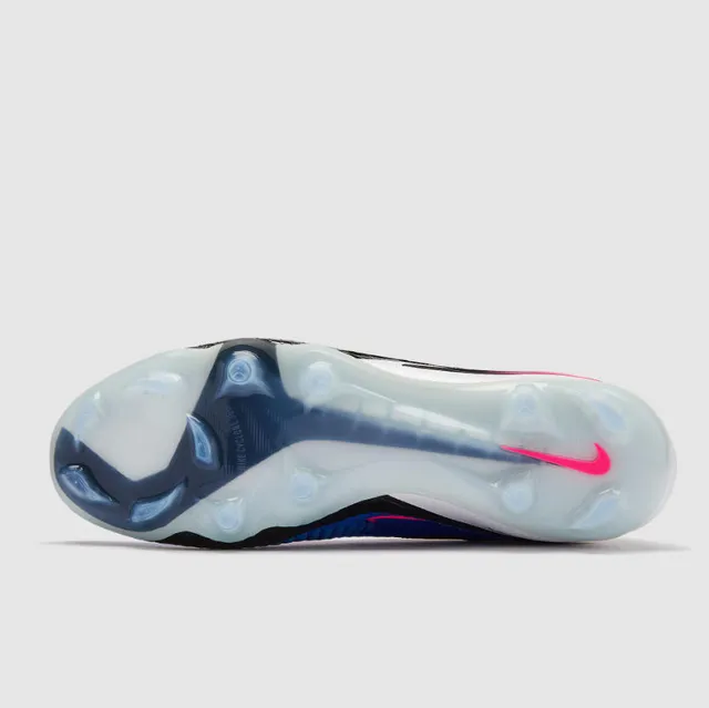 Nike Phantom GT Blue Black Sock-Fit Knit Upper Ribbed Texture Firm-Ground Soccer Shoes 4
