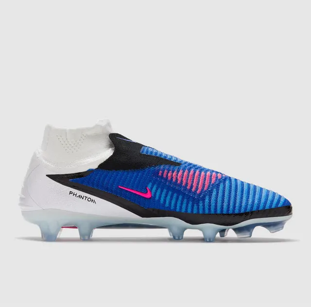 Nike Phantom GT Blue Black Sock-Fit Knit Upper Ribbed Texture Firm-Ground Soccer Shoes 5