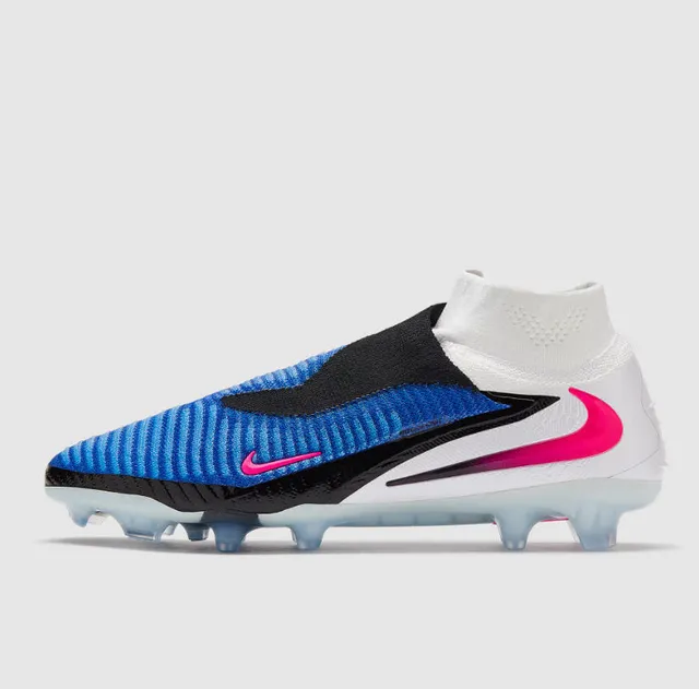 Nike Phantom GT Blue Black Sock-Fit Knit Upper Ribbed Texture Firm-Ground Soccer Shoes 6