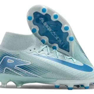 Nike Phantom GT Blue White High-Cut Sock-Fit Upper Flyknit Construction Firm-Ground Soccer Shoes