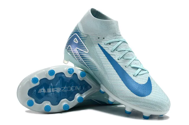 Nike Phantom GT Blue White High-Cut Sock-Fit Upper Flyknit Construction Firm-Ground Soccer Shoes 3
