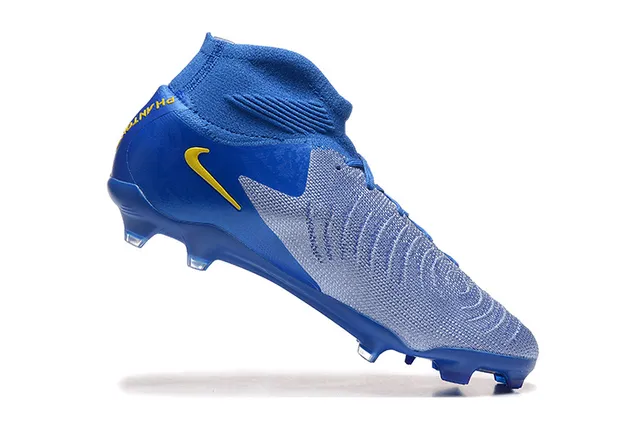 Nike Phantom GT Blue Yellow High-Cut Sock-Fit Collar Firm-Ground Soccer Shoes 4