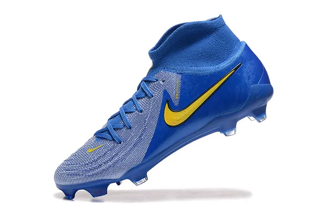 Nike Phantom GT Blue Yellow High-Cut Sock-Fit Collar Firm-Ground Soccer Shoes 5