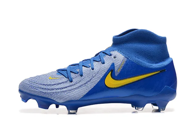 Nike Phantom GT Blue Yellow High-Cut Sock-Fit Collar Firm-Ground Soccer Shoes 10