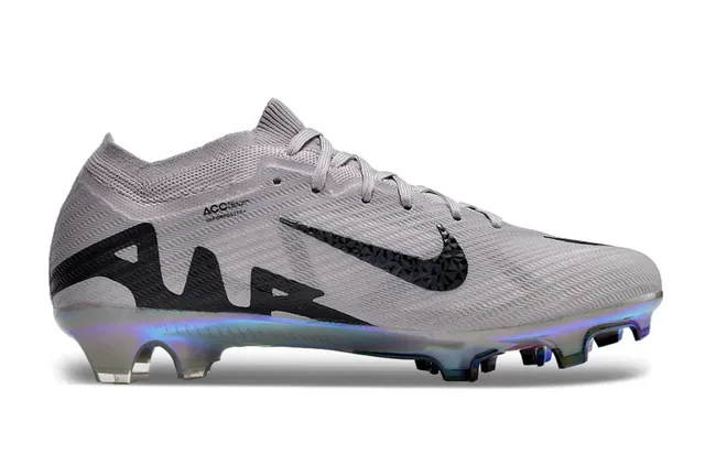 Nike Phantom GT Gris Noir Upper Tricot Sola Holographique FG Chaussures de Football 5