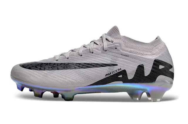 Nike Phantom GT Gris Noir Upper Tricot Sola Holographique FG Chaussures de Football 6