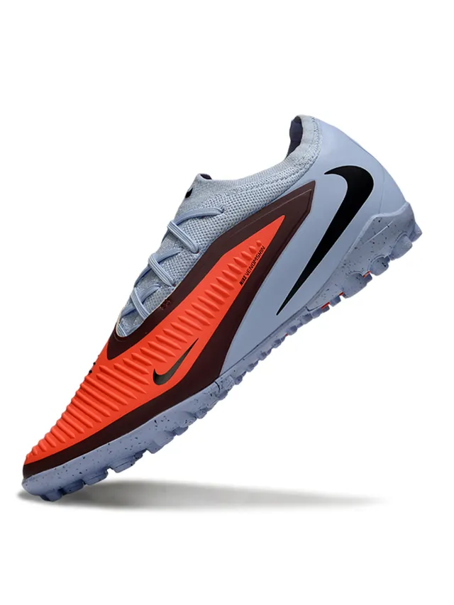 Nike Phantom GT Gray Orange أحذية كرة القدم ذات القطع المنخفض, ياقة تناسب الجوارب, مقدمة القدم المخددة, قفص, أحذية كرة القدم للعشب الاصطناعي 3