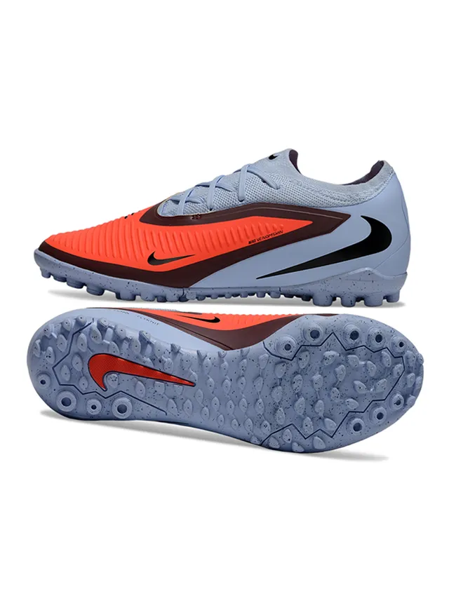 Nike Phantom GT Gray Orange أحذية كرة القدم ذات القطع المنخفض, ياقة تناسب الجوارب, مقدمة القدم المخددة, قفص, أحذية كرة القدم للعشب الاصطناعي 6