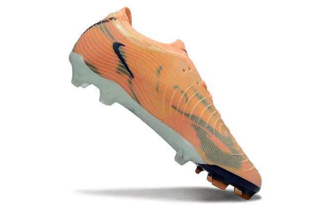 Nike Phantom GT Orange Navy Knit Upper Ajustement Dynamique Col Firm-Ground Chaussures de Football 2