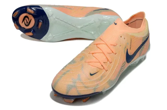 Nike Phantom GT Orange Navy Knit Upper Ajustement Dynamique Col Firm-Ground Chaussures de Football 4