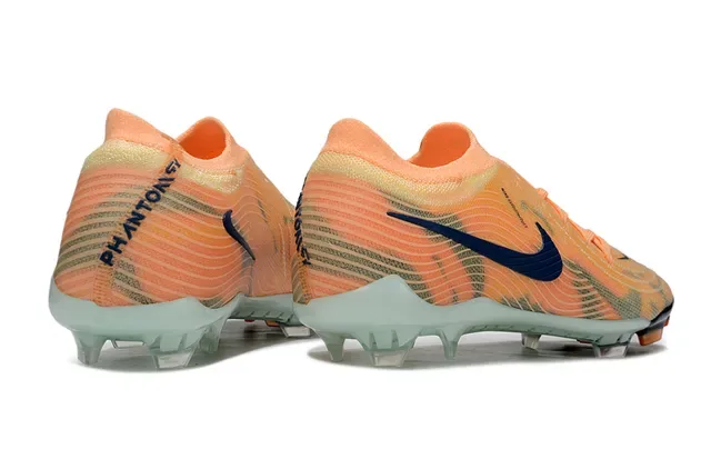 Nike Phantom GT Orange Navy Knit Upper Ajustement Dynamique Col Firm-Ground Chaussures de Football 5