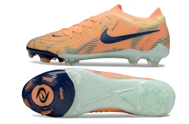 Nike Phantom GT Orange Navy Knit Upper Ajustement Dynamique Col Firm-Ground Chaussures de Football 6