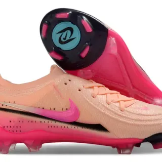 Nike Phantom GT Pink Beige Knit Upper Asymmetric Lacing Firm-Ground Soccer Shoes