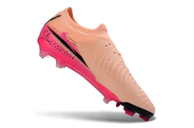 Nike Phantom GT Pink Beige Knit Upper Asymmetric Lacing Firm-Ground Soccer Shoes 2