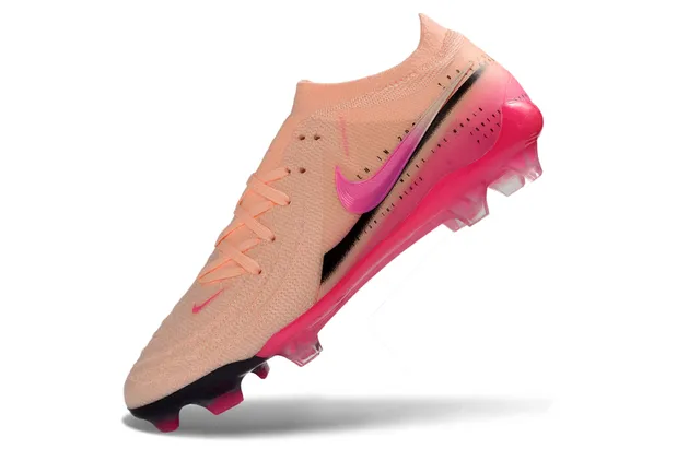 Nike Phantom GT Pink Beige Knit Upper Asymmetric Lacing Firm-Ground Soccer Shoes 3