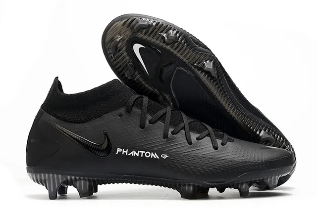 Nike Phantom GT Sapatos de futebol rosa prata com corte alto, ajuste para meias, gola, para terreno firme 4