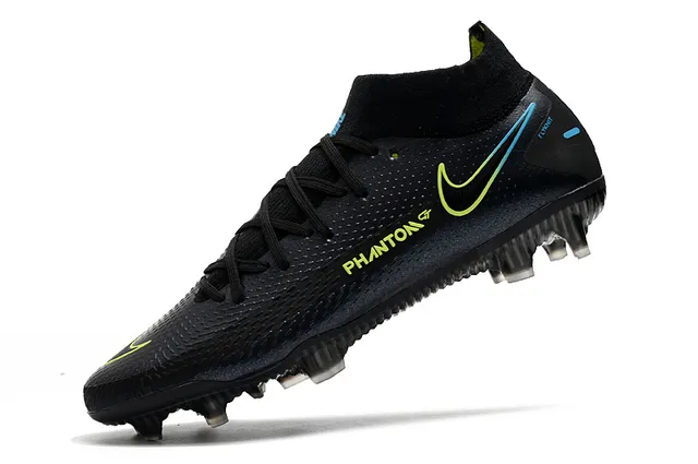 Nike Phantom GT Sapatos de futebol rosa prata com corte alto, ajuste para meias, gola, para terreno firme 19