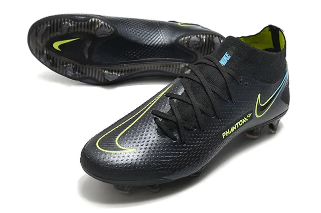 Nike Phantom GT Sapatos de futebol rosa prata com corte alto, ajuste para meias, gola, para terreno firme 21