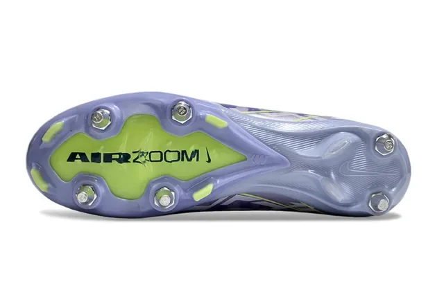 Nike Phantom GT Sapatos de futebol Roxo e Verde Punho alto tipo meia Upper em malha Para grama firme 6