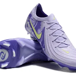 Nike Phantom GT Purple Yellow Low-Cut Sock-Fit Upper Knit Construction Firm-Ground Soccer Shoes