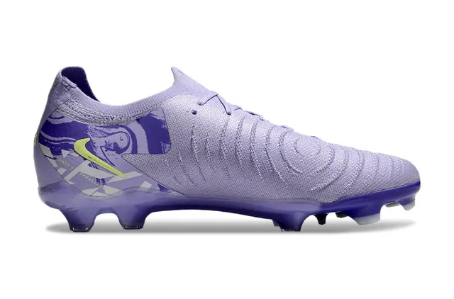 Nike Phantom GT Purple Yellow Low-Cut Sock-Fit Upper Knit Construction Firm-Ground Soccer Shoes 7