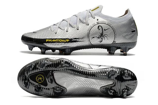 Nike Phantom GT Argent Noir Jaune Terrain ferme Chaussures de football 2