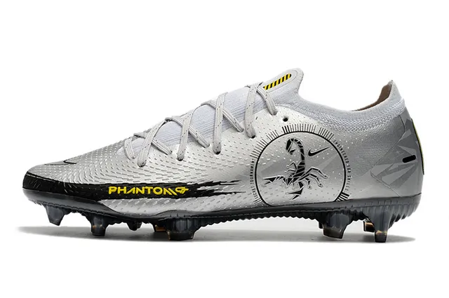 Nike Phantom GT Argent Noir Jaune Terrain ferme Chaussures de football 5