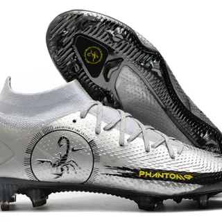 Nike Phantom GT Silver Black Yellow Firm-Ground Soccer Shoes
