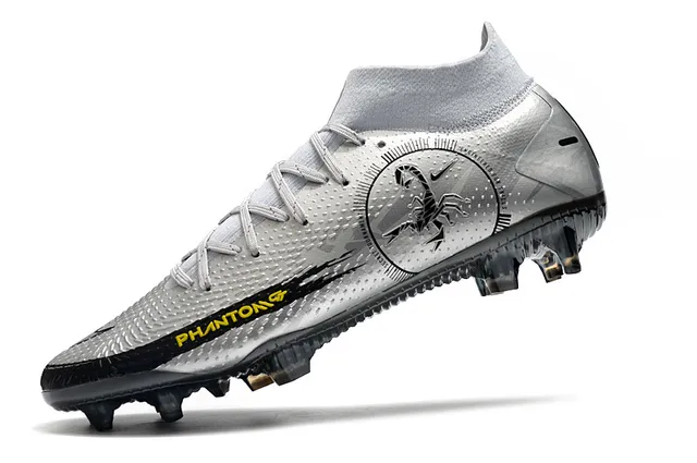 Nike Phantom GT Silver Black Yellow Firm-Ground Sapatos de futebol 4