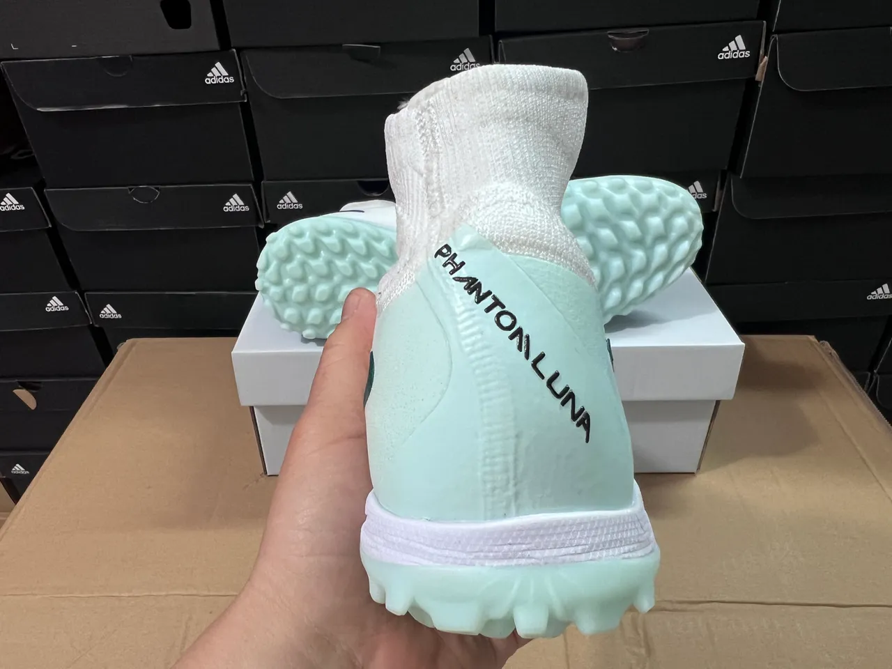 Nike Phantom GT Turf Chaussures de football Turf Blanc Mint Teal Faceted Swoosh Turf 9