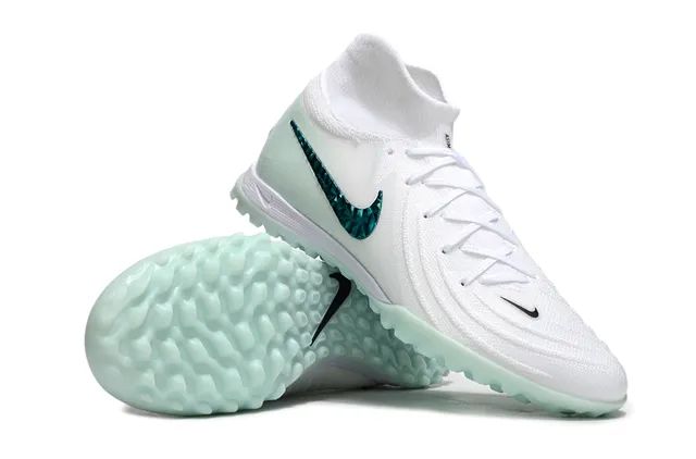 Nike Phantom GT Turf Chaussures de football Turf Blanc Mint Teal Faceted Swoosh Turf 12
