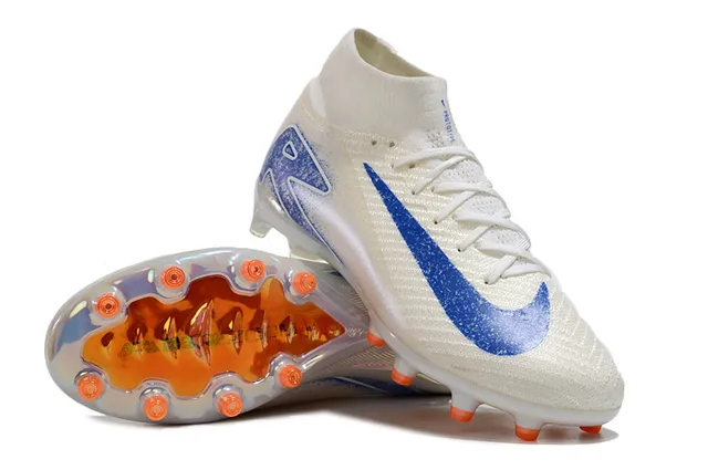 Nike Phantom GT White Blue High-Cut Sock-Fit Upper Graphic Overlay Firm-Ground Soccer Shoes 3