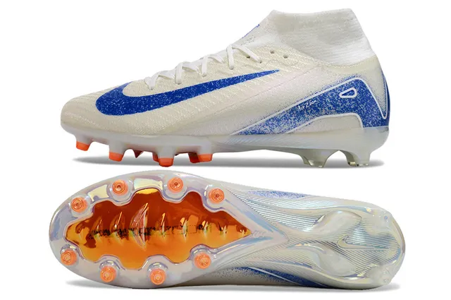 Nike Phantom GT White Blue High-Cut Sock-Fit Upper Graphic Overlay Firm-Ground Soccer Shoes 5