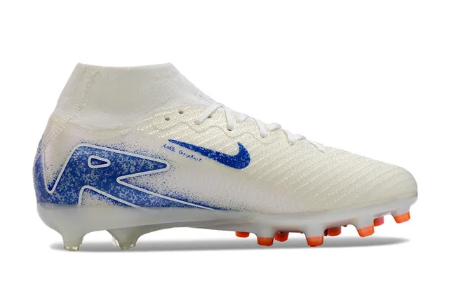 Nike Phantom GT White Blue High-Cut Sock-Fit Upper Graphic Overlay Firm-Ground Soccer Shoes 7