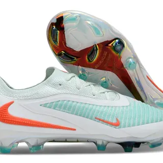 Nike Phantom GT White Green Low-Cut Knit Upper Asymmetric Lacing Firm-Ground Soccer Shoes