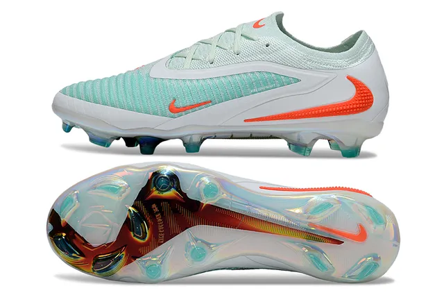Nike Phantom GT White Green Low-Cut Knit Upper Asymmetric Lacing Firm-Ground Soccer Shoes 6