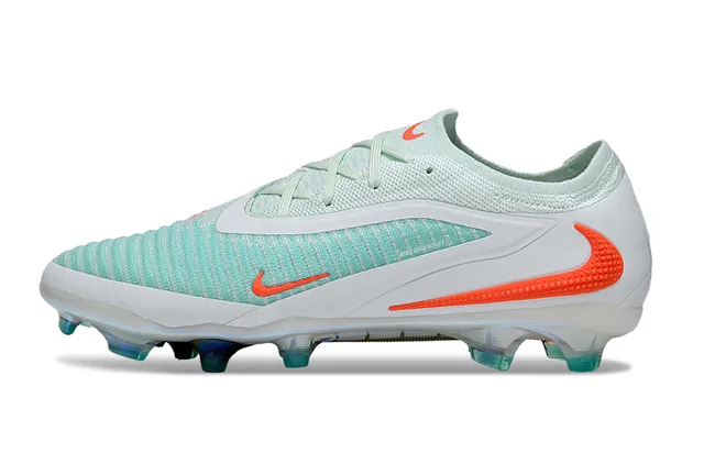 Nike Phantom GT White Green Low-Cut Knit Upper Asymmetric Lacing Firm-Ground Soccer Shoes 7