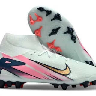 Nike Phantom GT White Pink High-Cut Sock-Fit Upper Firm-Ground Soccer Shoes
