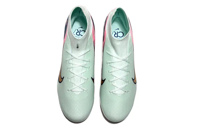 Nike Phantom GT White Pink High-Cut Sock-Fit Upper Firm-Ground Soccer Shoes 2