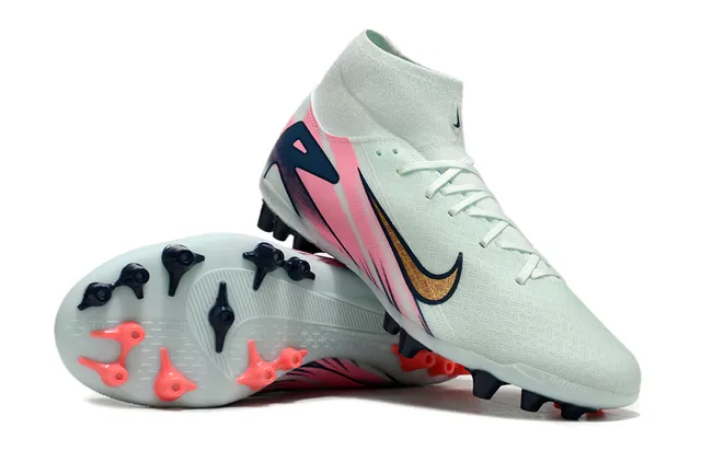 Nike Phantom GT White Pink High-Cut Sock-Fit Upper Firm-Ground Soccer Shoes 3
