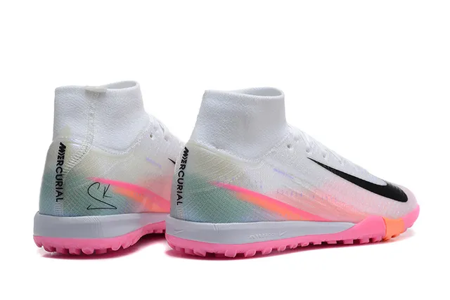 Nike Phantom GT Blanc Rose Sock-Fit Collar Flyknit Upper Gazon Chaussures de football 2