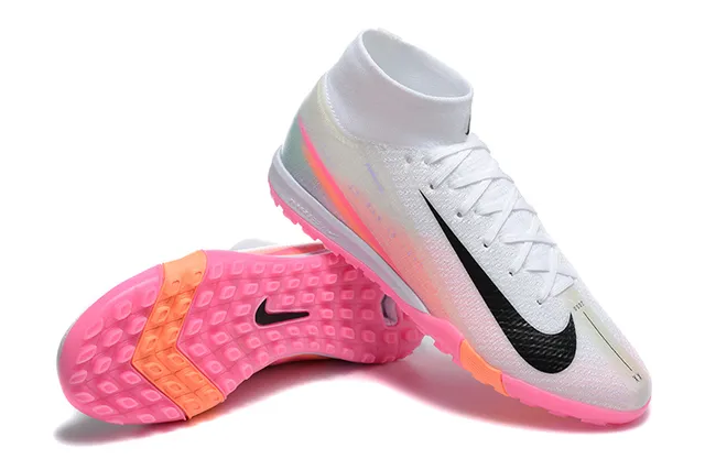 Nike Phantom GT Blanc Rose Sock-Fit Collar Flyknit Upper Gazon Chaussures de football 6