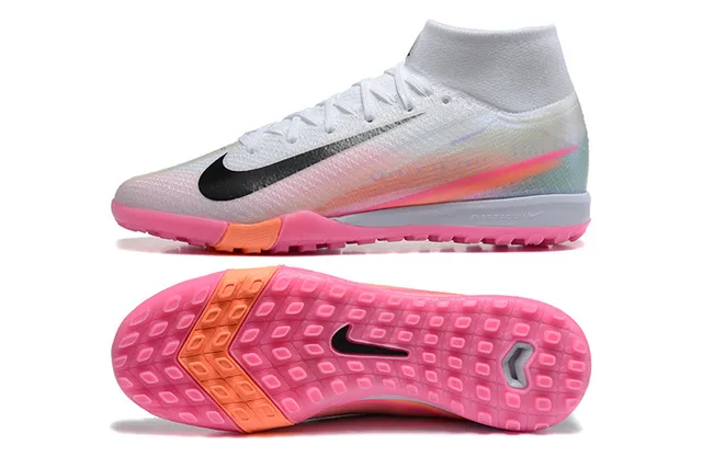 Nike Phantom GT Blanc Rose Sock-Fit Collar Flyknit Upper Gazon Chaussures de football 9